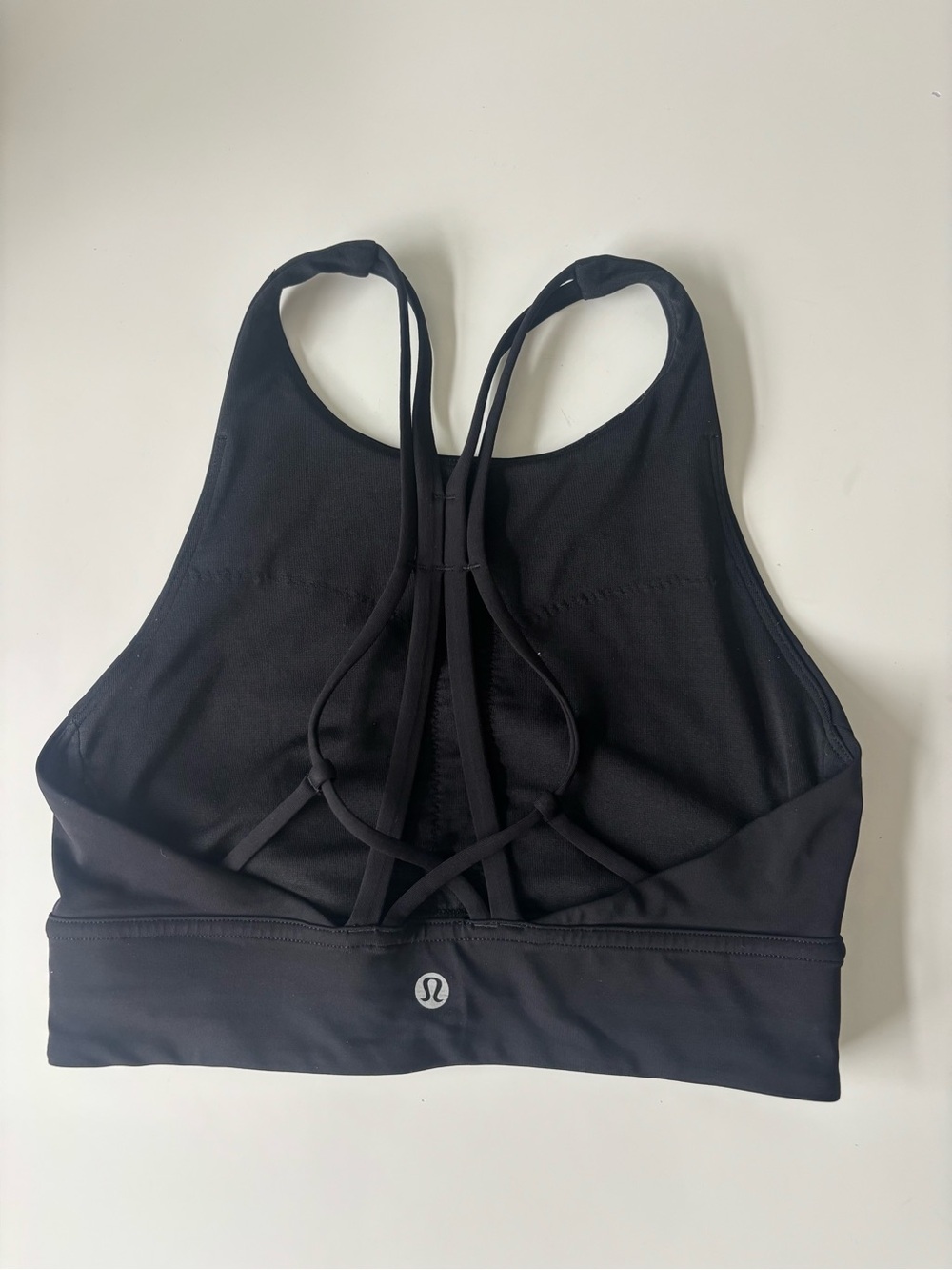 lululemon athletica Black Strappy Back Sports Bra with Decorative Bands size 2